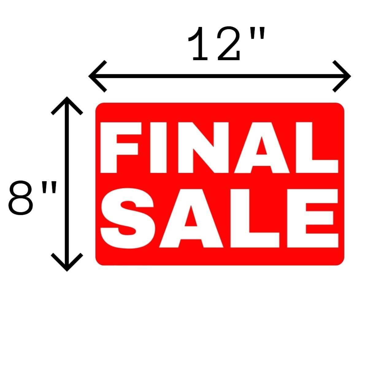 Final Sale Business Retail Counter Informational Sign | Plastic | 12″w x 8″h