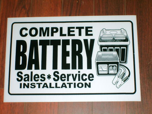 Auto Repair Shop Sign: Battery Sales & Service