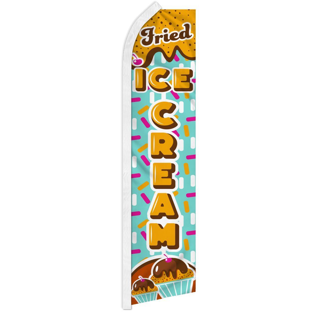FRESH ICE CREAM advertising super flag polyester banner sign *POLE NOT INCLUDED*