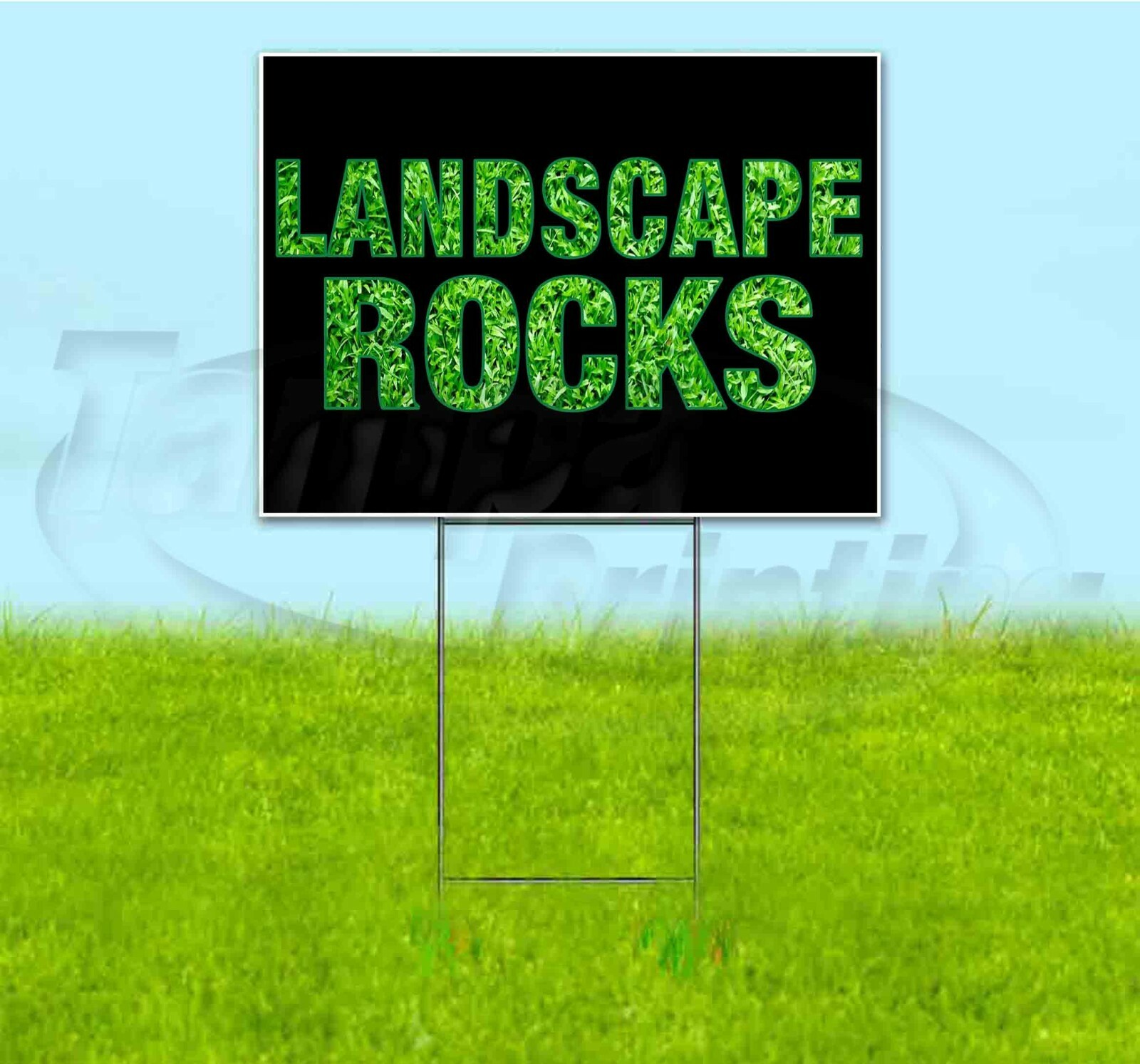 LANDSCAPE ROCKS 18×24 Yard Sign WITH STAKE Corrugated Bandit USA BUSINESS GARDEN
