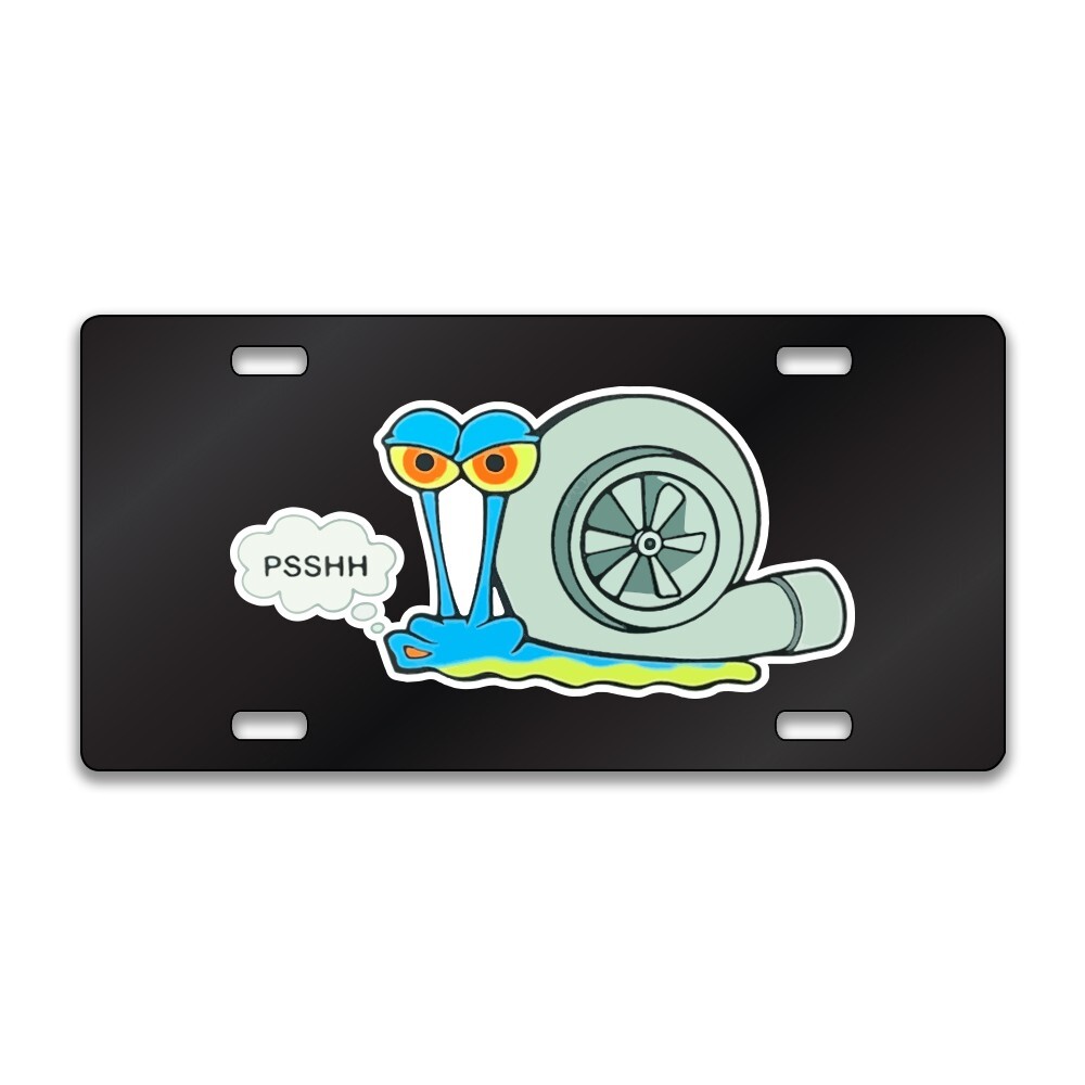 Psshh Gary the Snail Funny Chrome or Black Acrylic License Plate CUSTOM LP0236