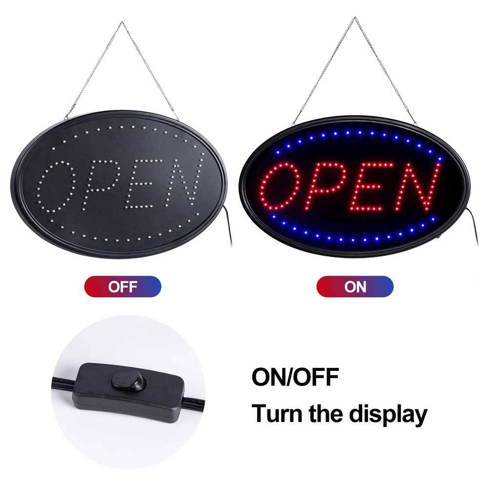 Animated Motion Ultra Bright OPEN Business Store LED Sign Neon Light with ON/OFF