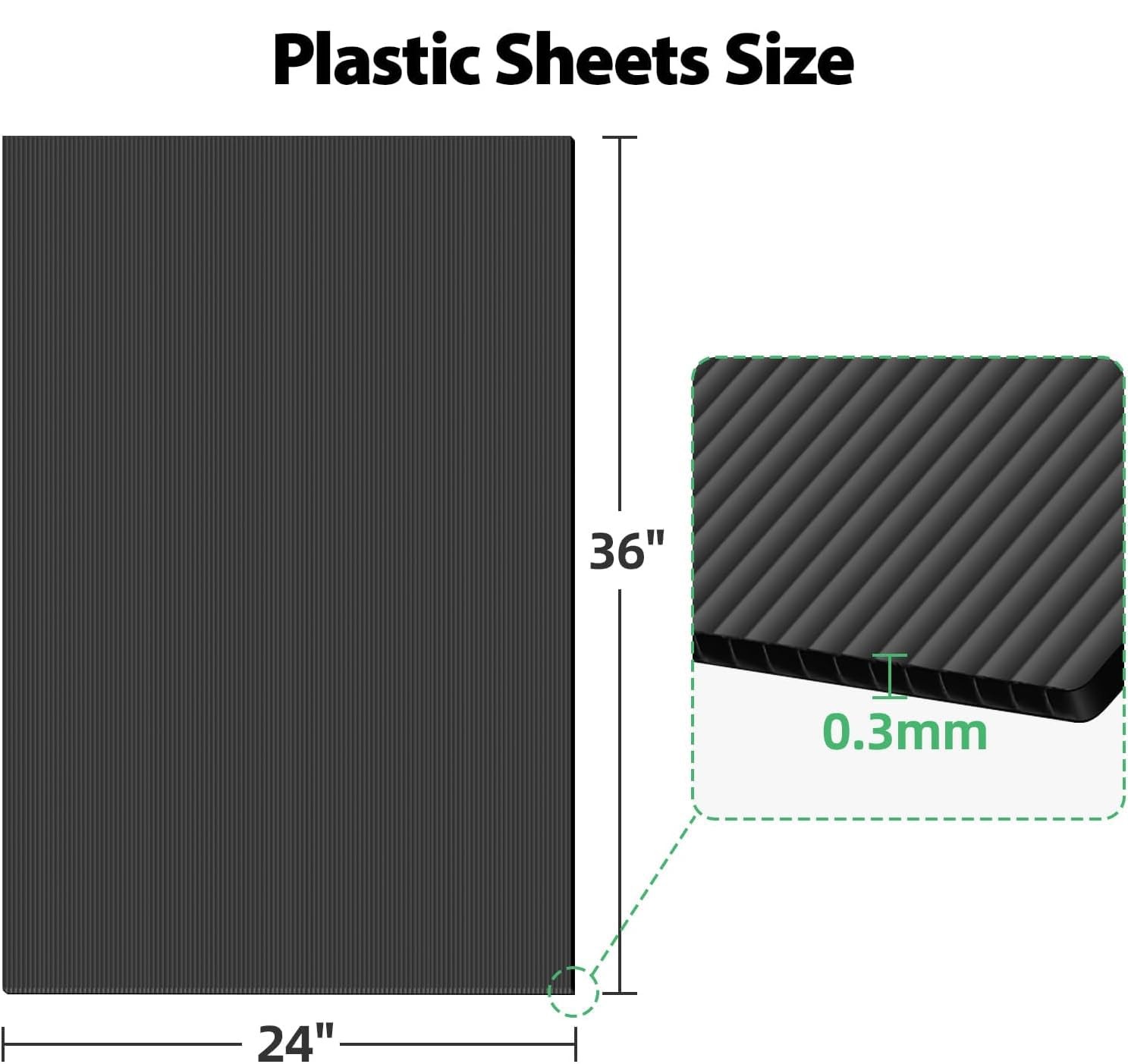 Corrugated Plastic Board 24×36 Inch, 4 Pack, 4MM Thick Black Poster Board, Bl…