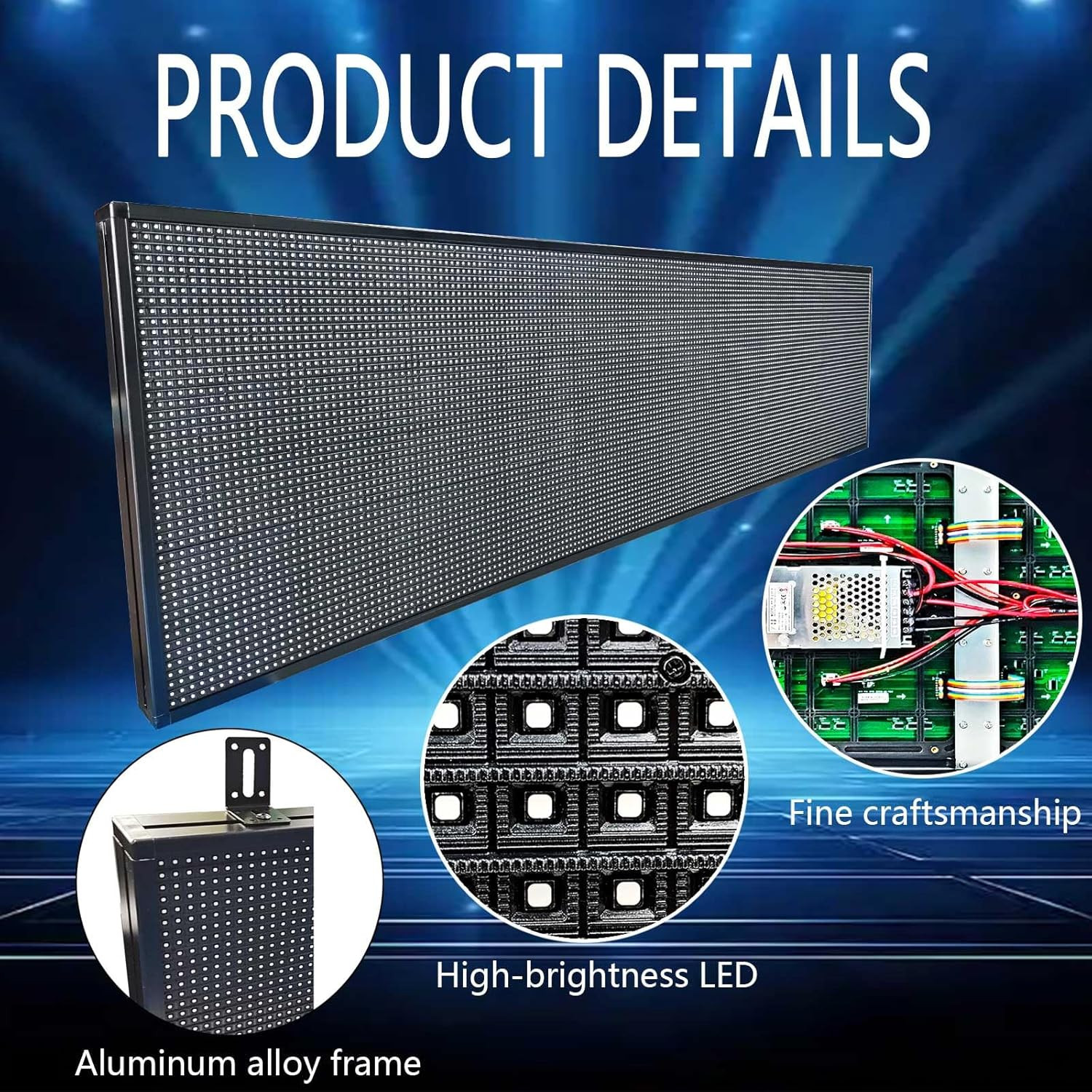 Programmable LED Scrolling Sign 77″x20″ Waterproof APP Control for Business