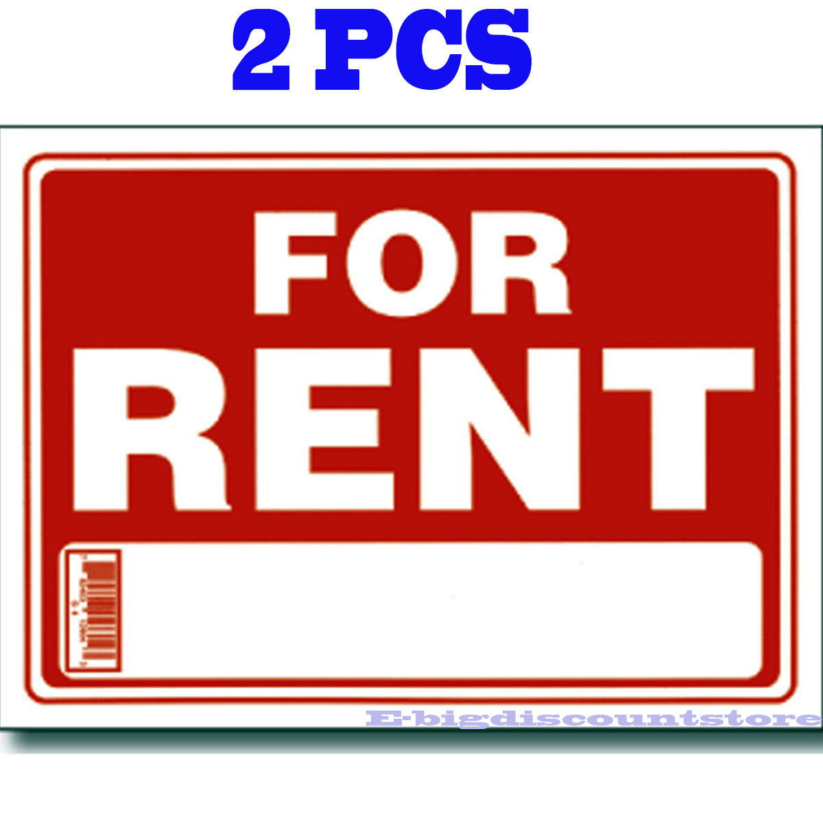2 Pcs ” FOR RENT ” 9″ x 12″ Red & White Flexible Plastic Sign BAZIC s-4