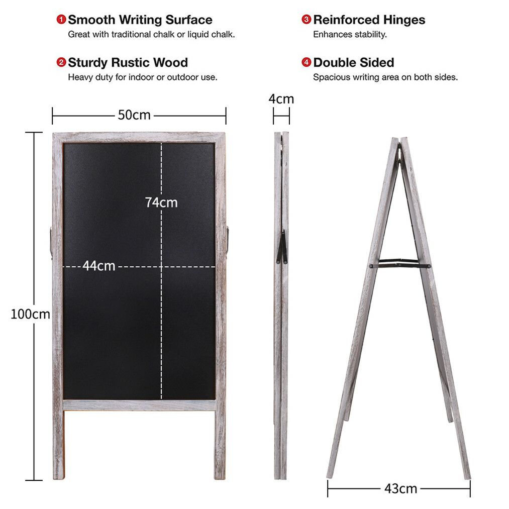 Heavy Duty Outdoor A Frame Sandwich Board Sidewalk Chalkboard Memo Sign Magnetic