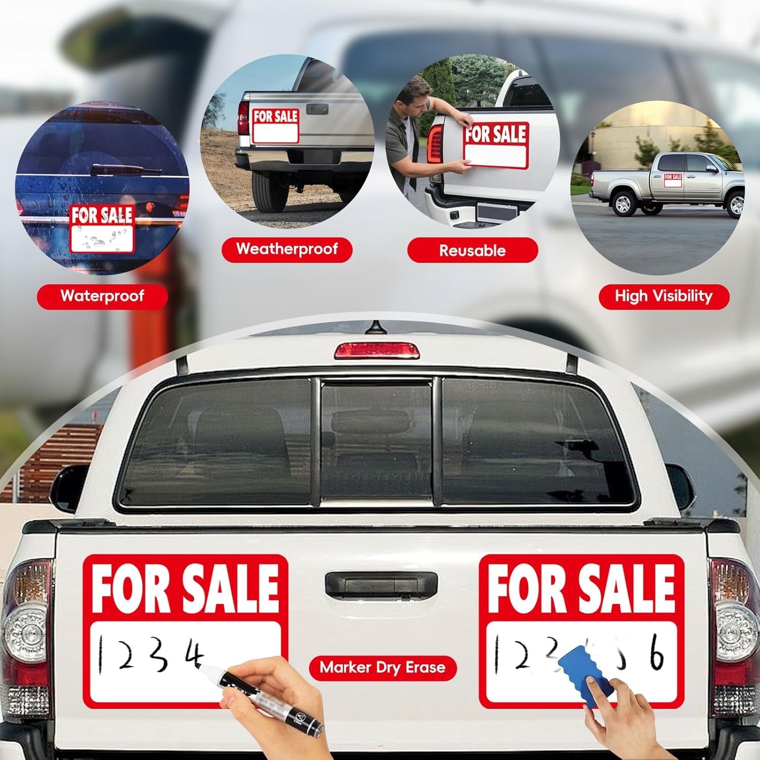 2 Pcs Magnetic for SALE Signs for Vehicles, for SALE Sign Car, Magnet Signs for
