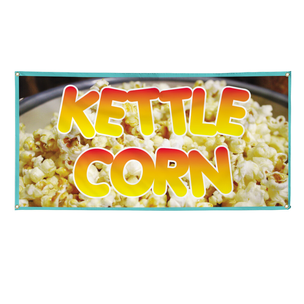 Vinyl Banner Multiple Sizes Kettle Corn Restaurant Cafe Bar E Restaurant & Food