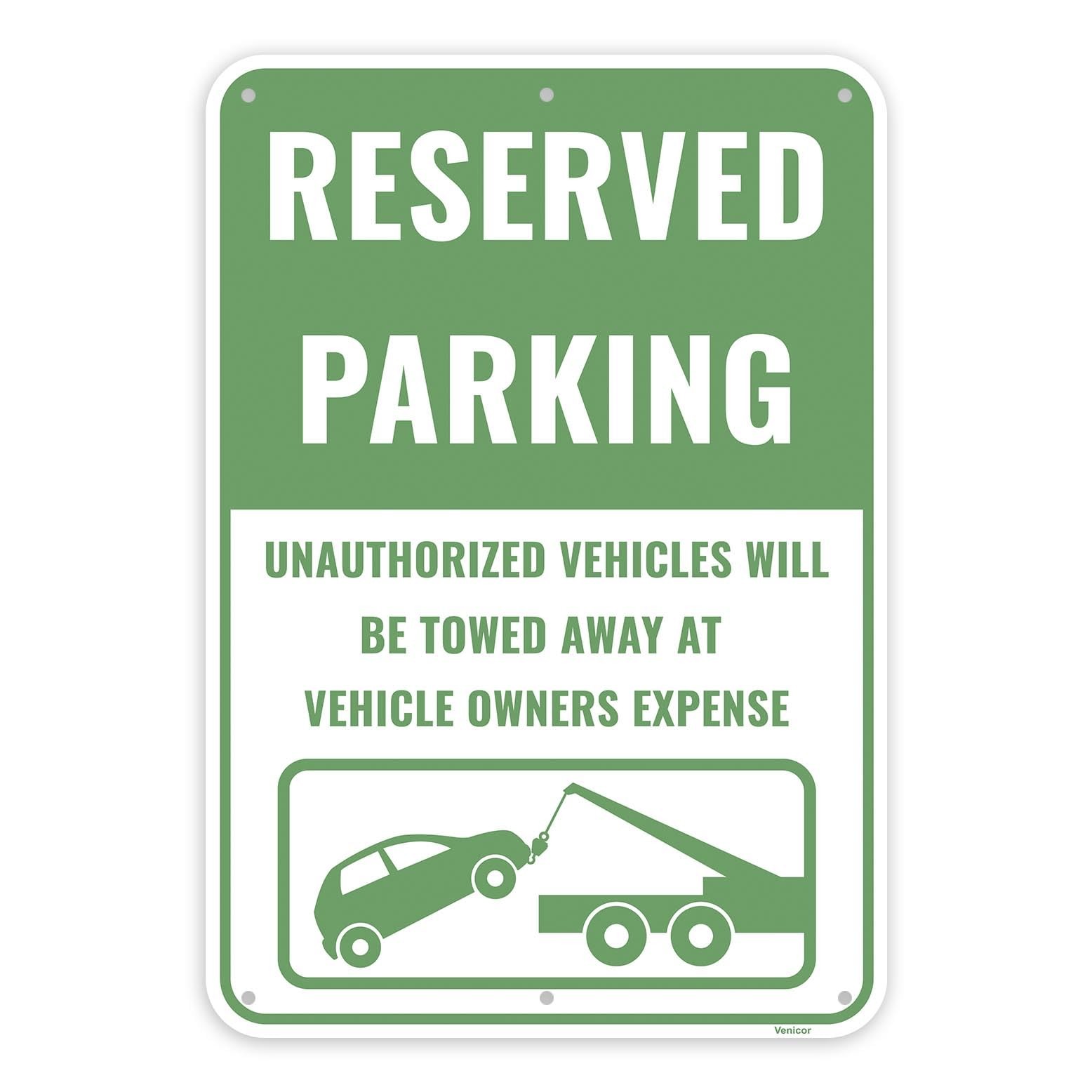 13x9in ‘Reserved Parking’ Aluminum Metal Sign Private Parking Only Durable
