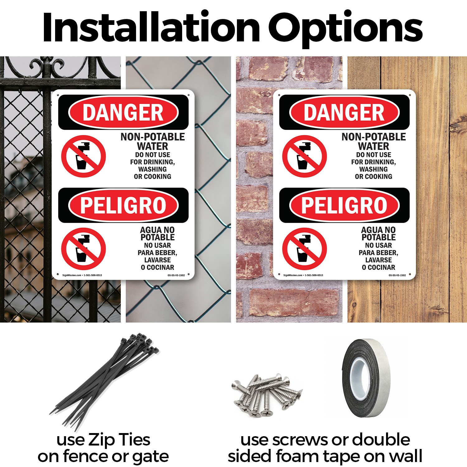 Non OSHA Danger Sign Metal, Plastic, Or Decal – 5 or 10 Pack
