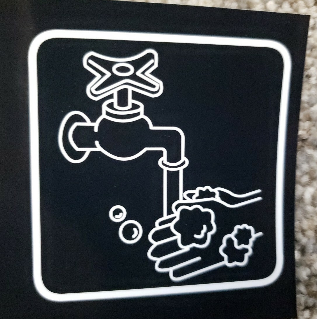 EMPLOYEES MUST WASH HANDS Sticker Sign Vinyl 9×3 inch MADE IN USA not CORPORATE