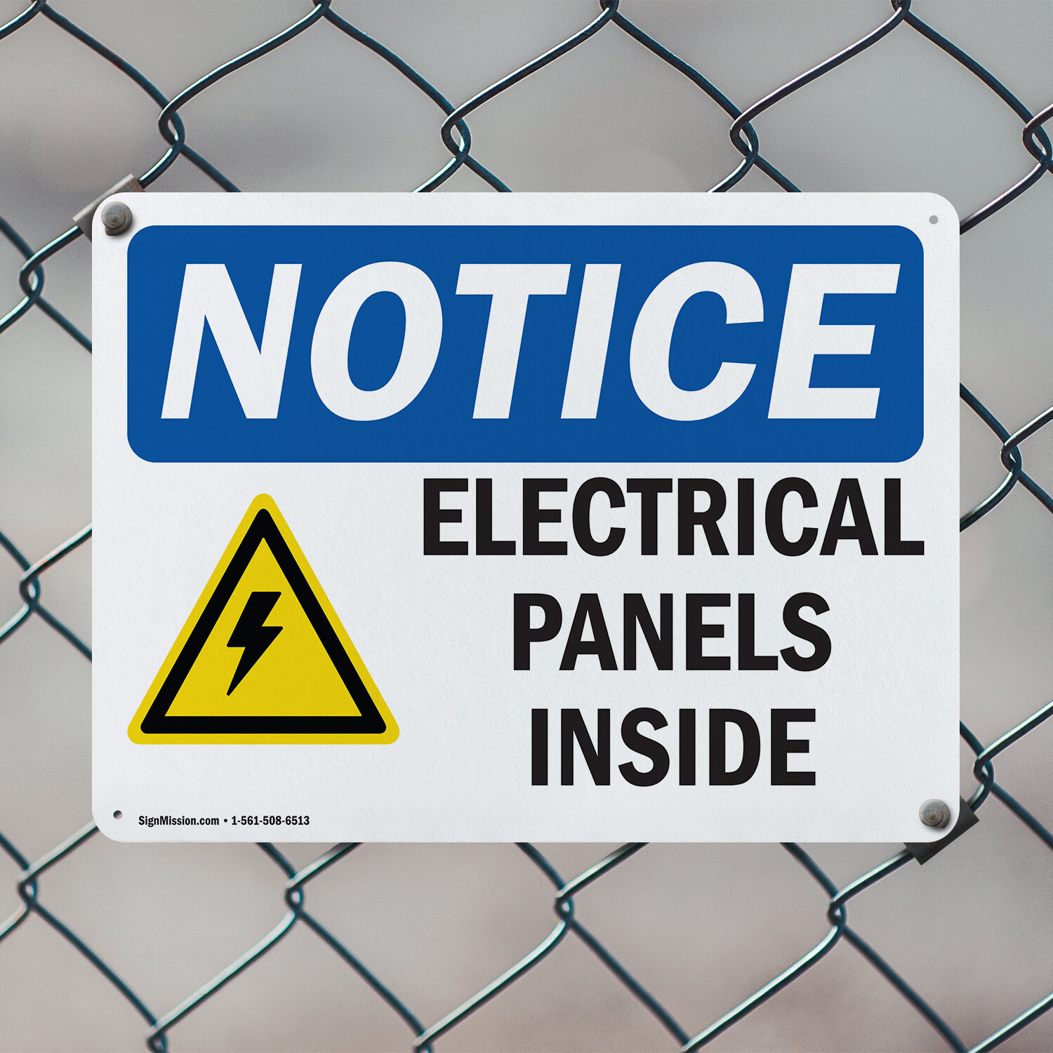 (2 Pack) Electrical Panels Inside OSHA Notice Sign Decal Metal Plastic