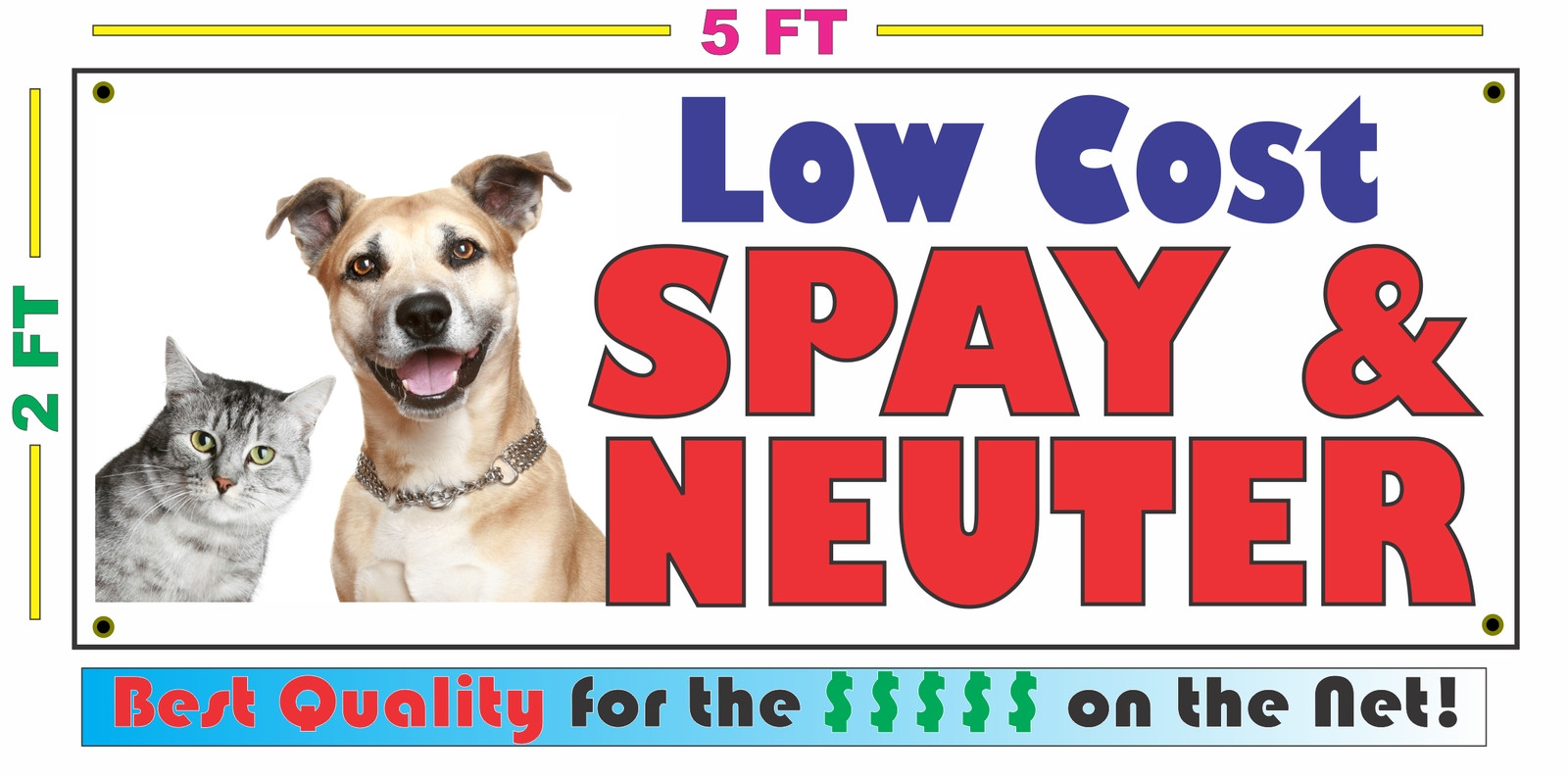 Full Color PET SPAY & NEUTER Banner Sign NEW Best Price for The $$$$