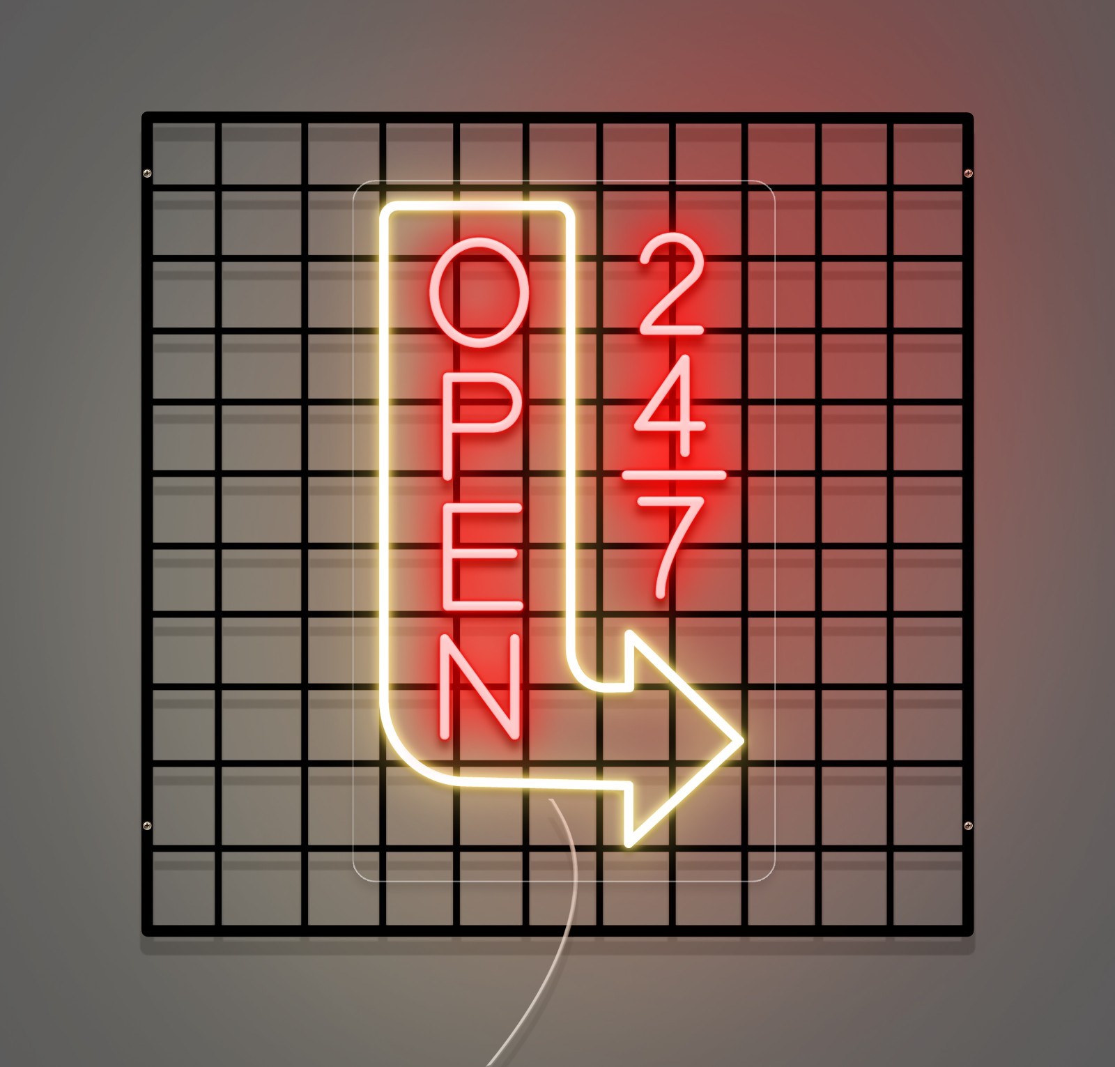 Neon Outdoor Open 24/7 Sign, Waterproof 24hrs LED Neon for Businesses