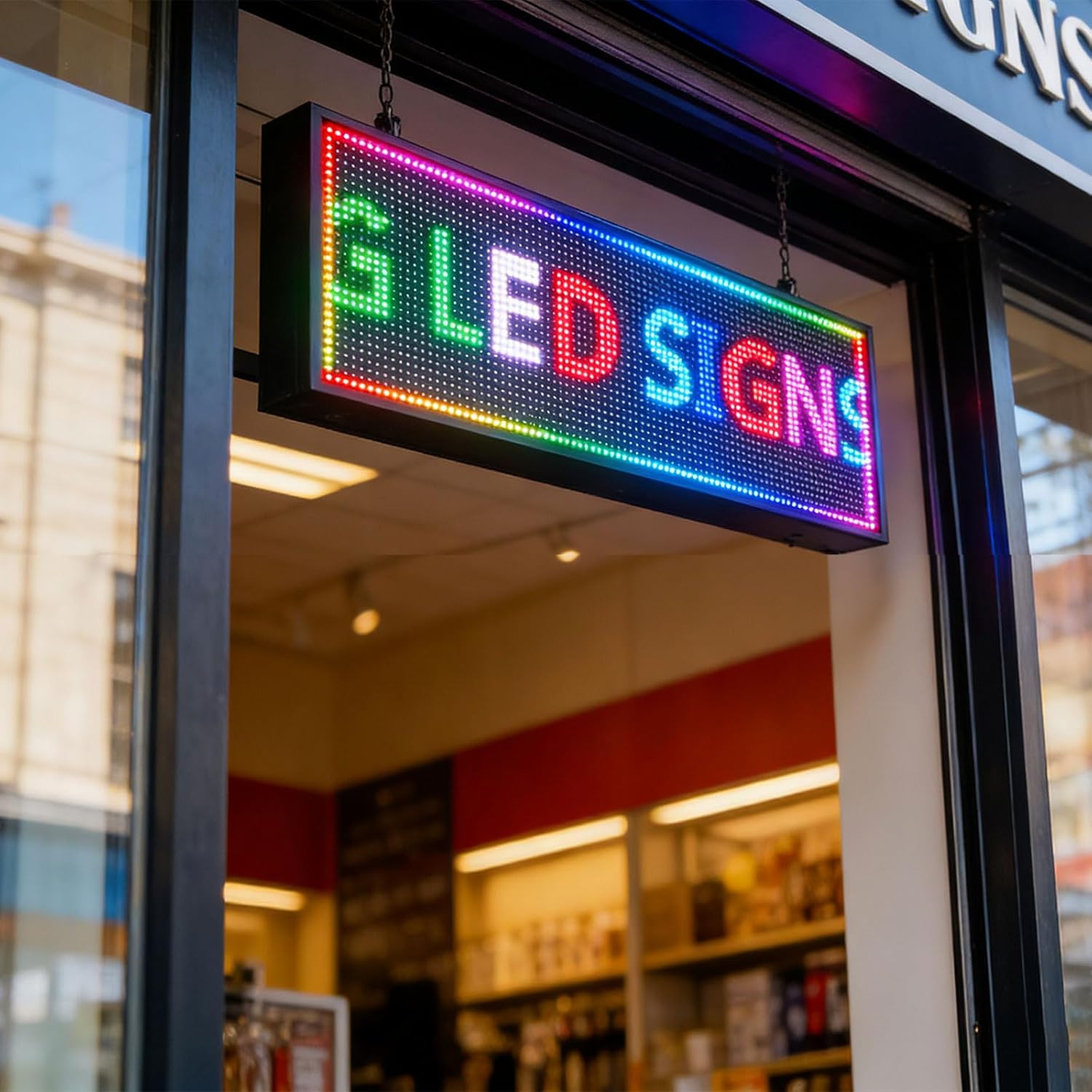 Programmable P10 LED Sign Board – Waterproof Neon Display for Business 39″x14
