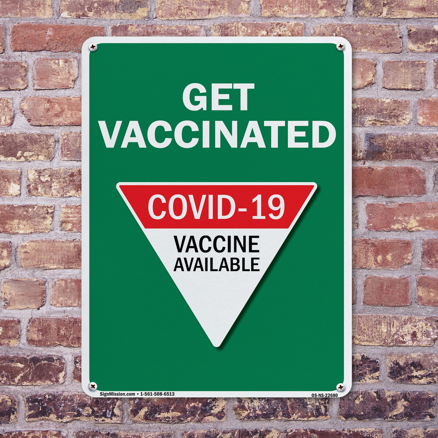 Get Vaccinated Covid-19 Vaccine Available Public Safety Sign, Decal 5 or 10 Pack