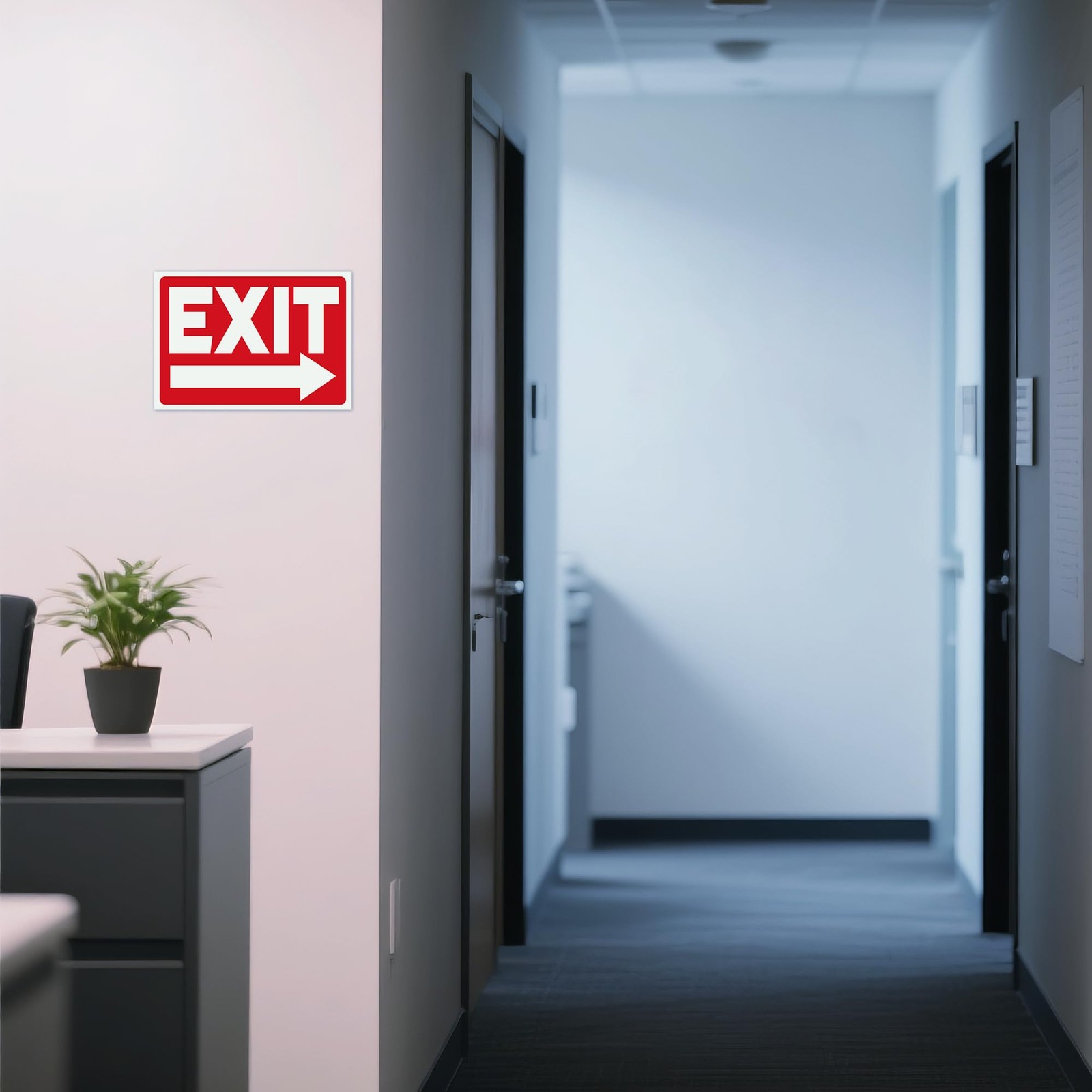 Exit Signs – 2 Pack 10×7 Inch Directional Right Arrow Signs Polystyrene Plast…