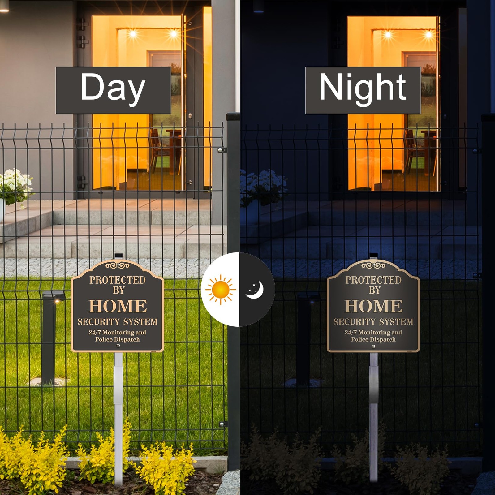 Large (2 Pack) 12X12 Inch Home Security System Yard Sign, Reflective, Aluminu…