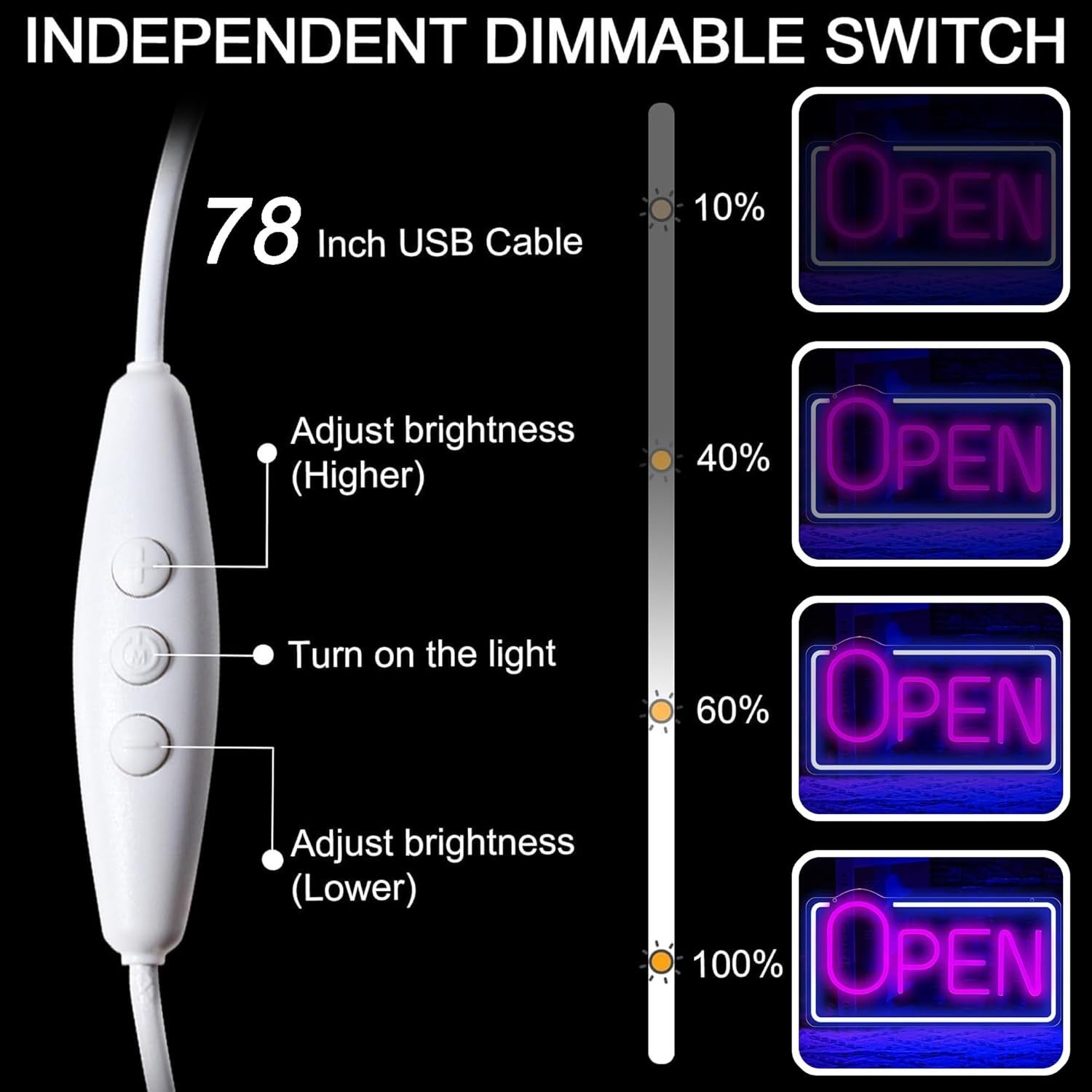 Open Signs for Business: Bar Open Neon Signs, Dimmable Led Lamp, USB Powered …