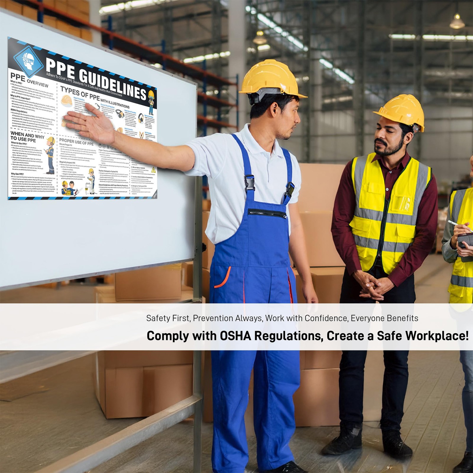 PPE Safety Poster 18″x24″, OSHA Compliant Personal Protective Equipment (PPE)…