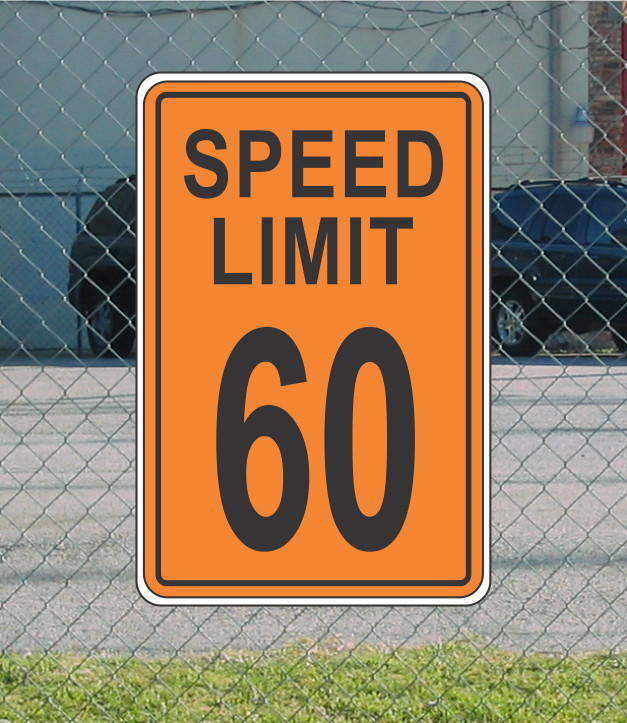 Orange Speed Limit 60 Metal Sign for Street Road Highway Parking Lot 12″x18″ mph