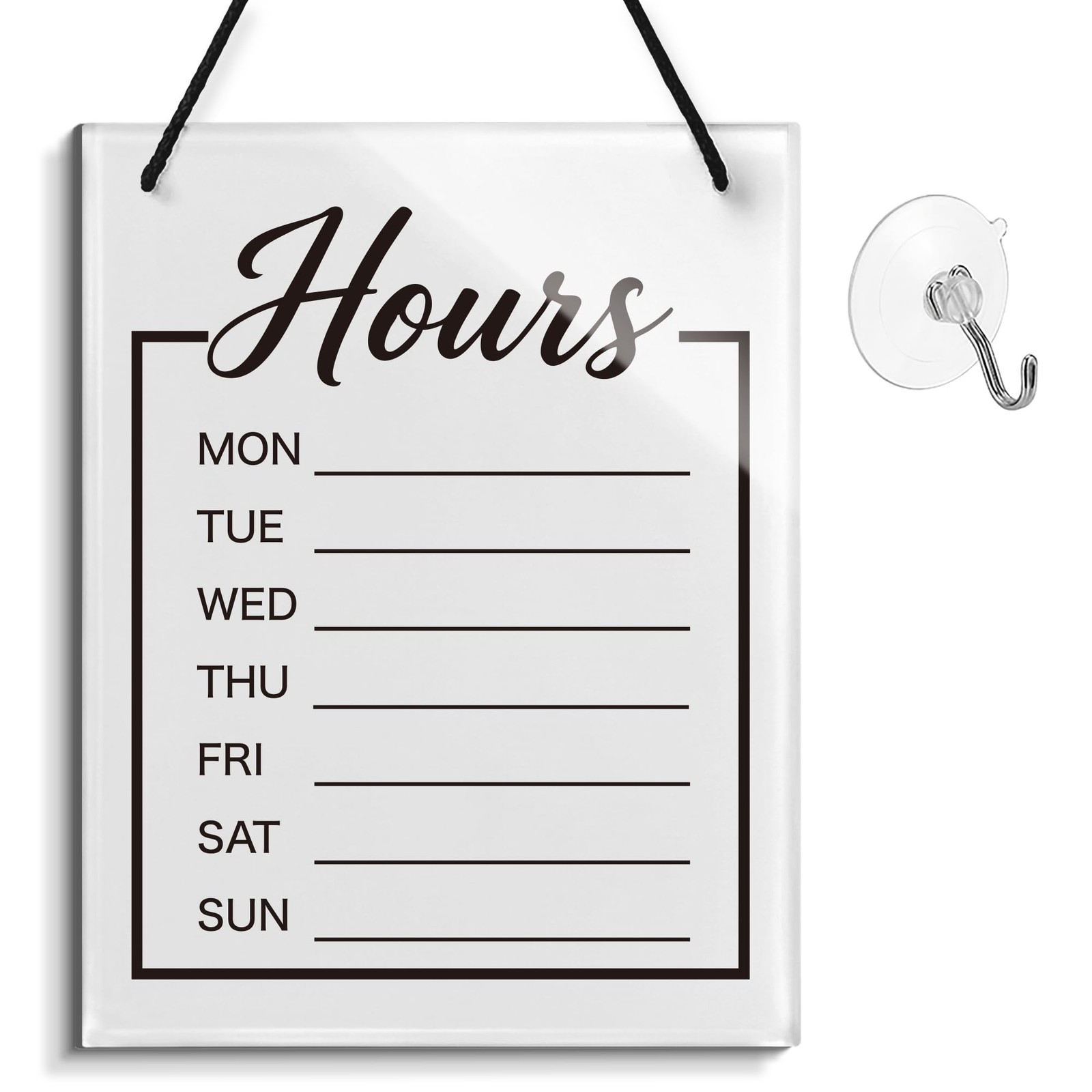 EliteSign Business Hours Sign Customizable, Dry Erase Store Hours Sign with R…
