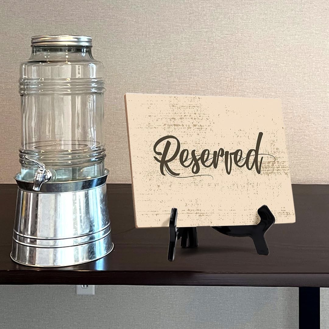 6×8 Inch Reserved Table Sign with Easel Stand for Wedding Restaurant Event