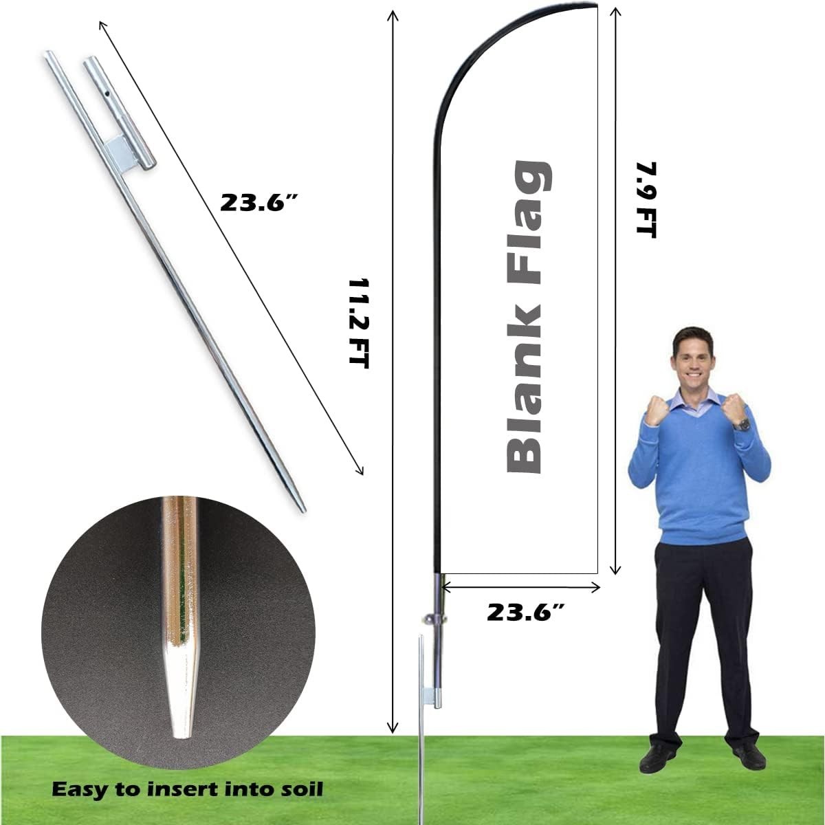 2 Pack DIY Feather Flag Kit – Business Advertising Bundle