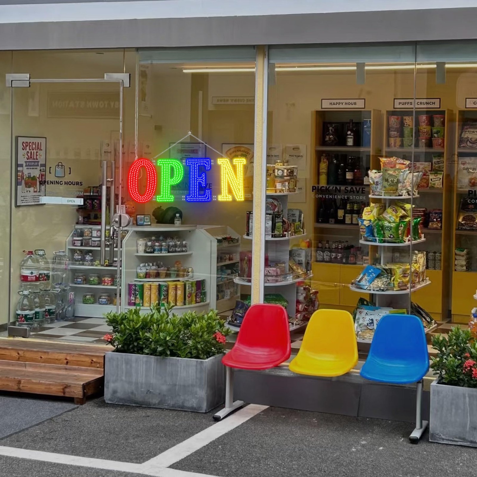 Led Open Signs for Business 30x10in Big Open Sign Led w/Remote Control Window…