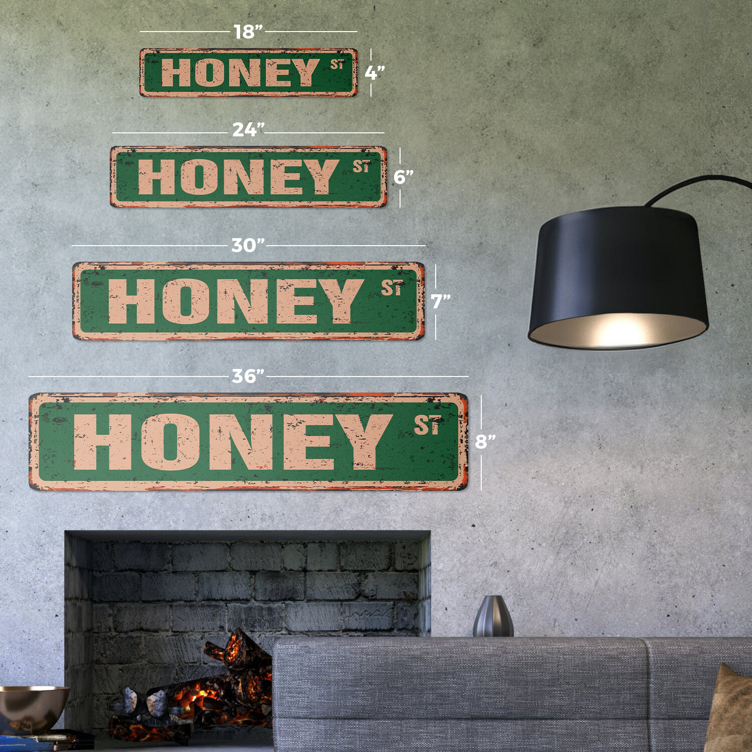 HONEY Vintage Street Sign bee bees hive clover wax| Indoor/Outdoor