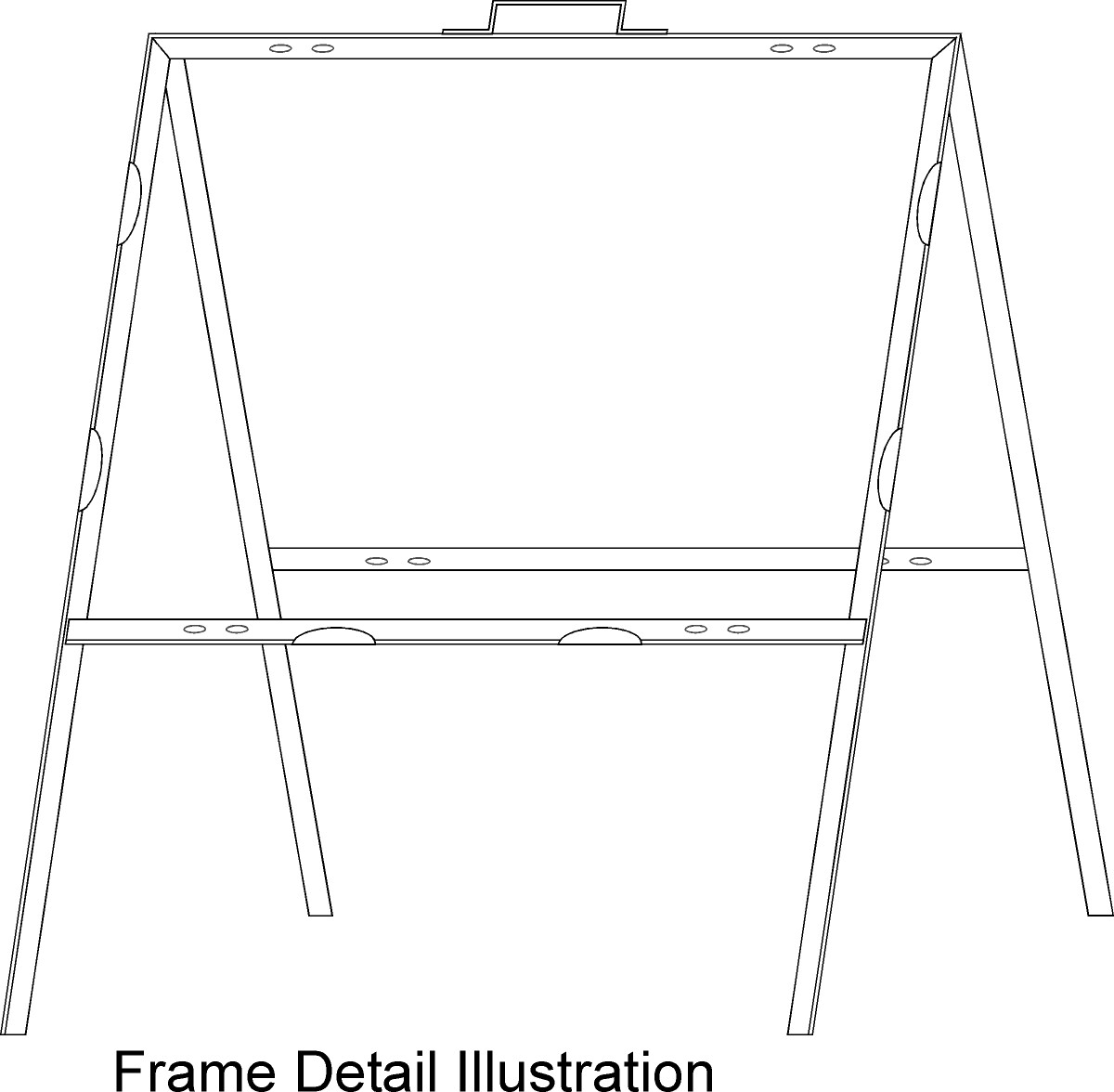A-Frame Portable Folding Curb Sign Stand, 18 x 24 Slide in, Black (Pack of 1)