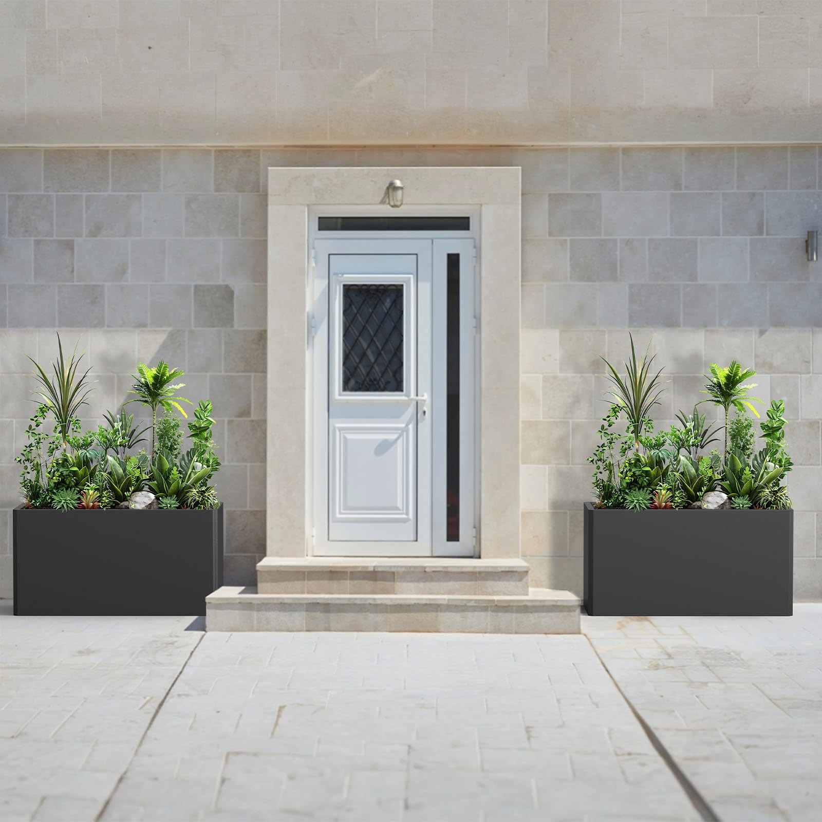 Rectangular Planter Box (36”L x 15”W x 15”H) Large Planter Box Outdoor, Me…