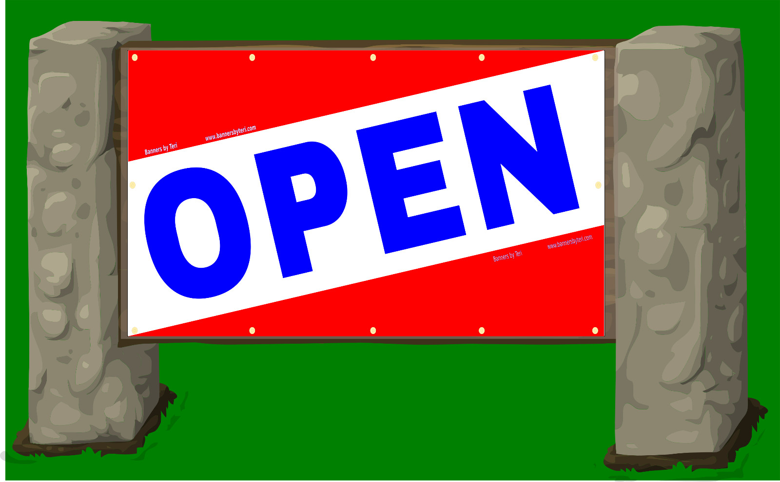 OPEN – Vinyl Banner Signs – Fast Shipping – USA MADE – HIGH QUALITY