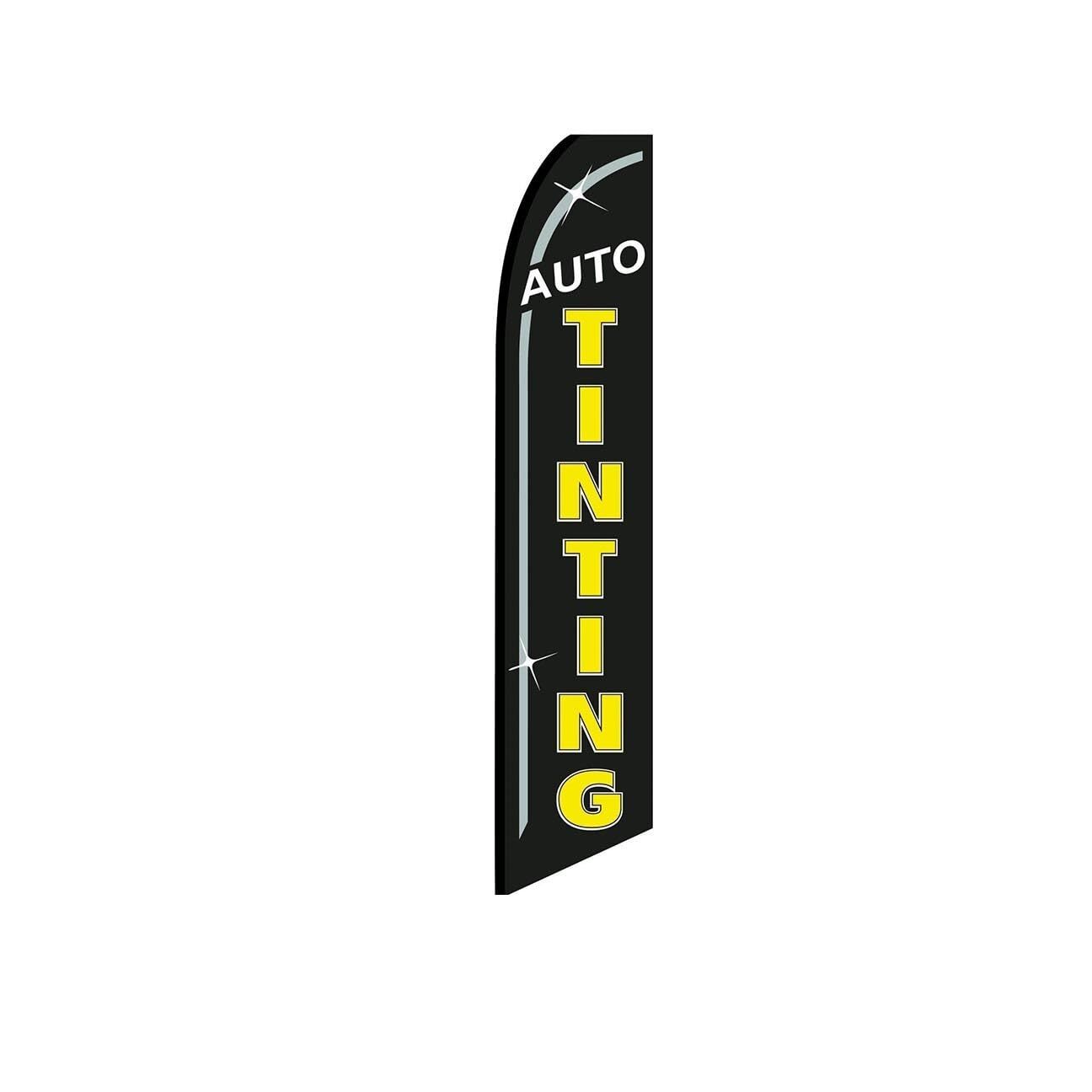 Auto Tinting Black Swooper Flutter Feather Flag | 3ft W x 11.5ft Tall