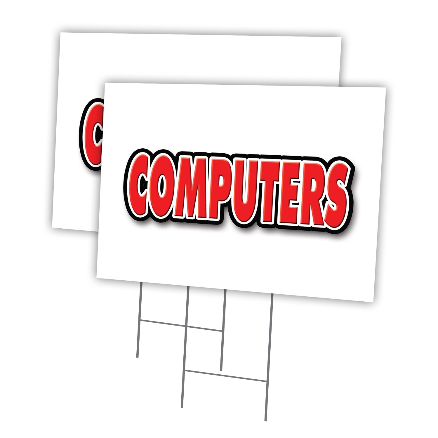 Computers Multi-Pack of Yard Signs & Stake outdoor plastic coroplast window
