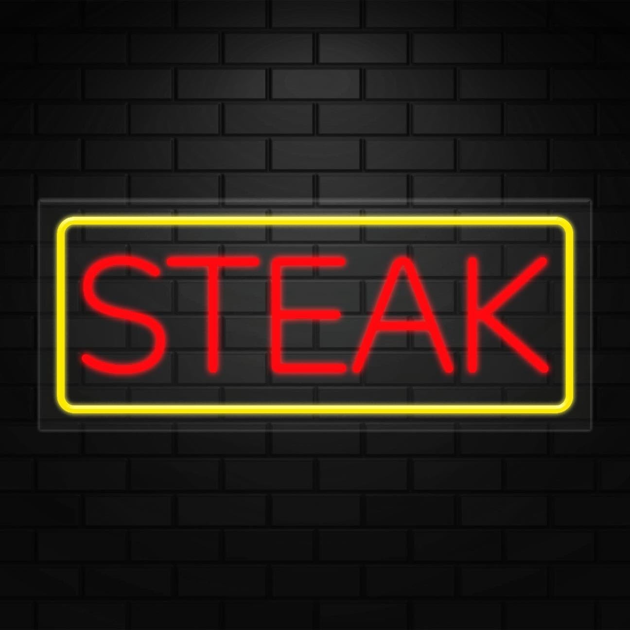 Steak Neon Sign for Retail Displays | LED Flex Neon | 24″W x 10″H x 1″D