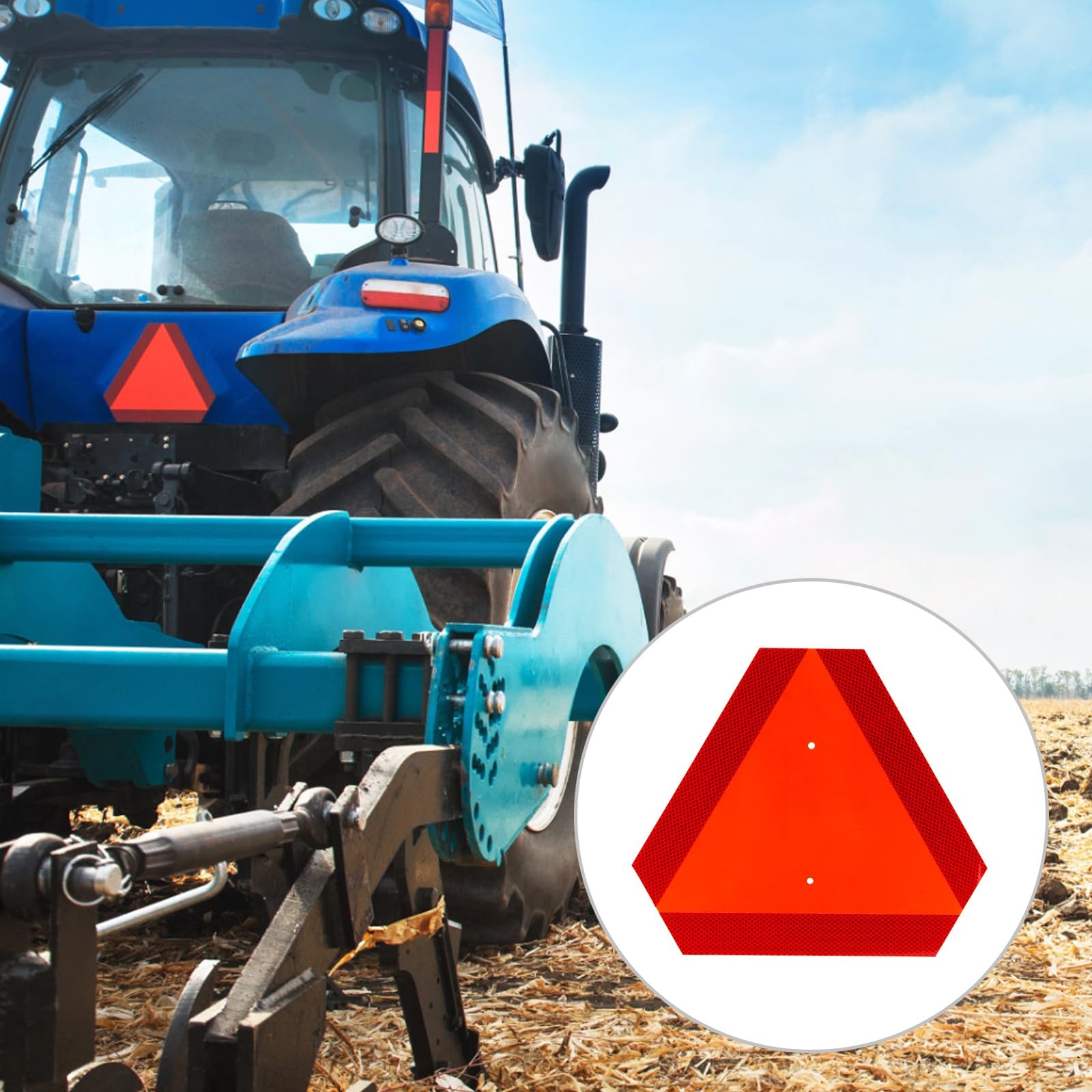 Señal triangular de aluminio para vehículos de movimiento lento (tractor)