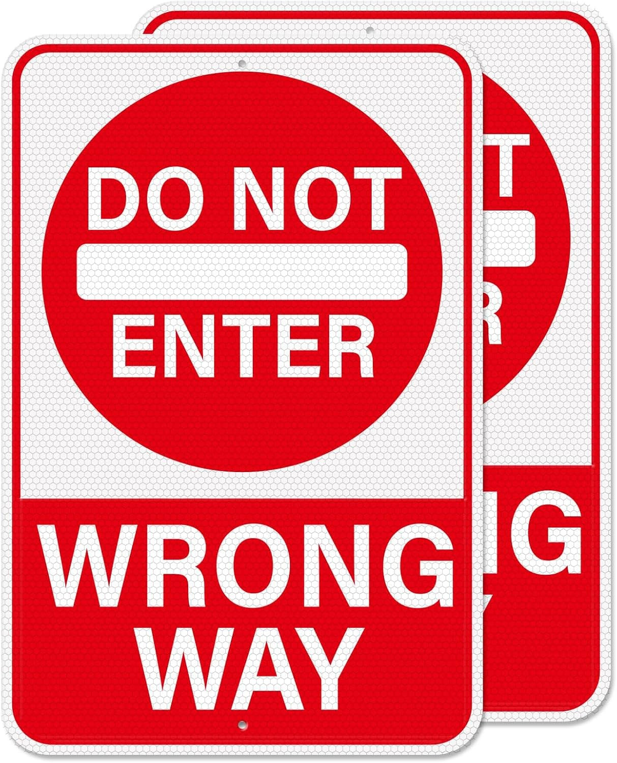 2 Pack Do Not Enter Wrong Way Sign 18 × 12 Inches Reflective Waterproof Fade Res