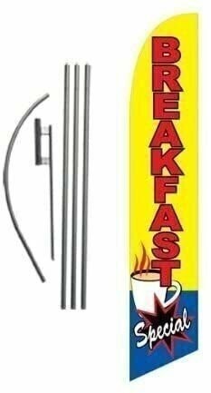 Breakfast Special Restaurant Advertising Feather Banner Swooper Flag Sign…