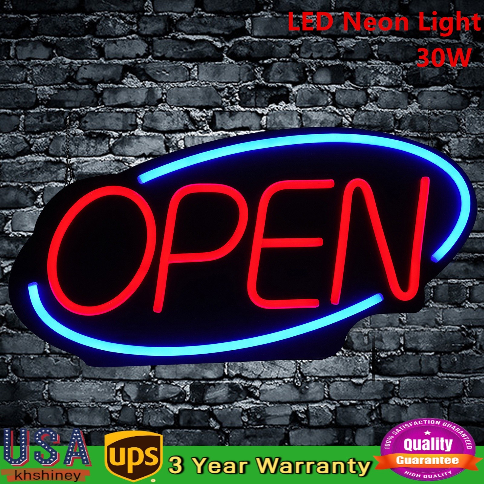 LED Open Sign Bright Neon Light Large for Restaurant Bar Pub Shop Store Business