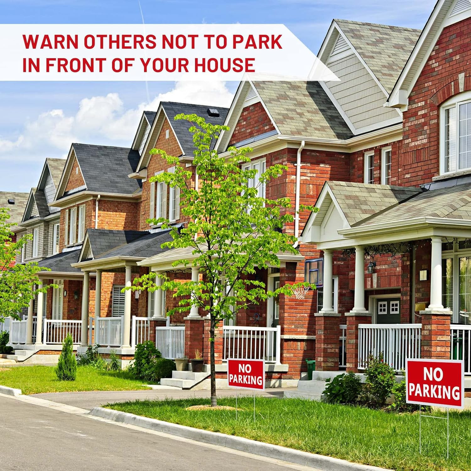 16 Pcs No Parking Signs with Stakes 12 X 8 Inch Double Sided No Parking Yard Sig