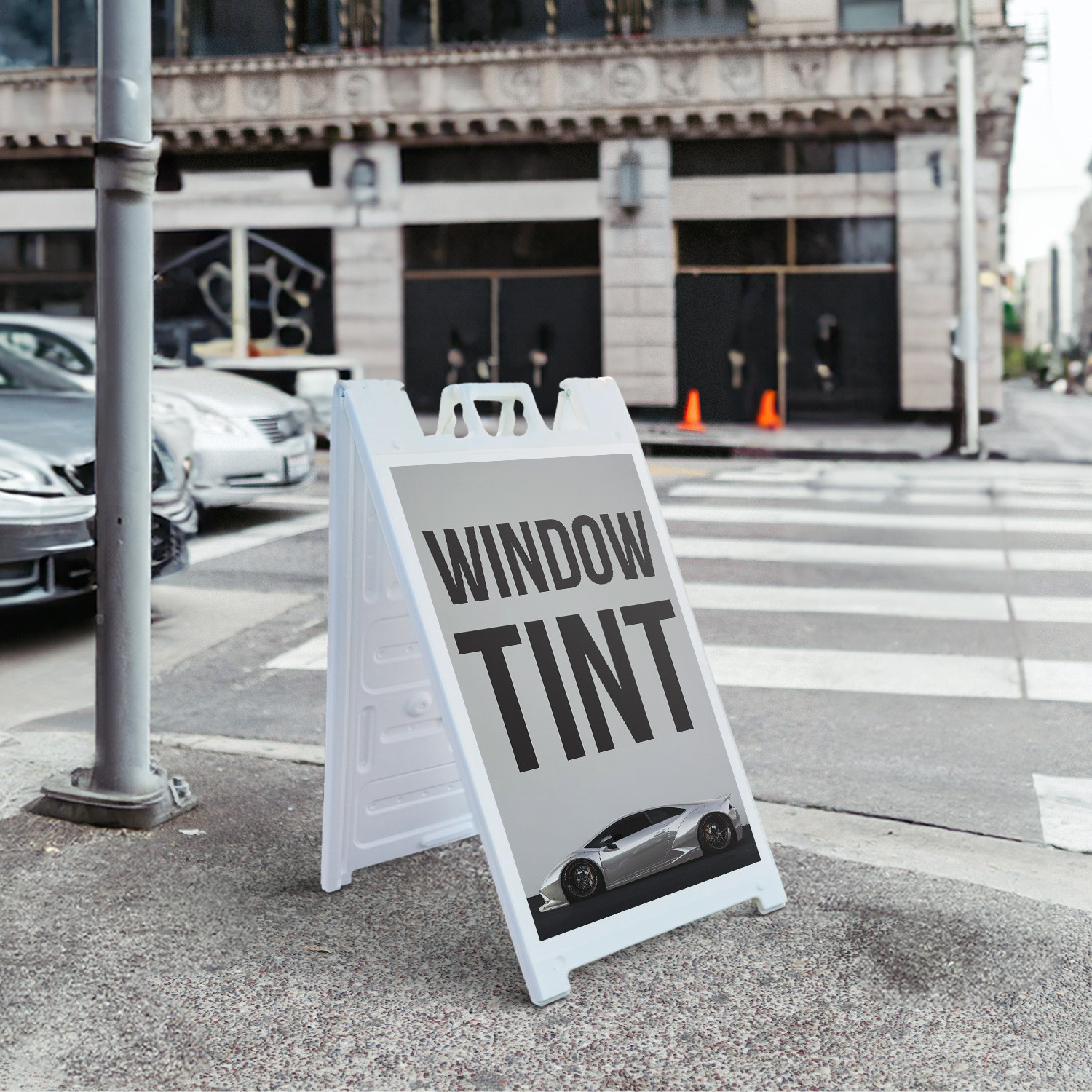 Window Tint Heavy Duty A-Frame Sidewalk Sign Sun Protection Auto Maintenance