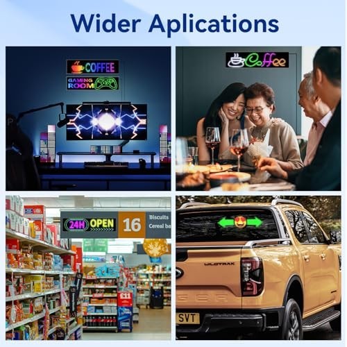 LED Sign Car Windshield APP Control Scrolling Display Programmable Flexible USB