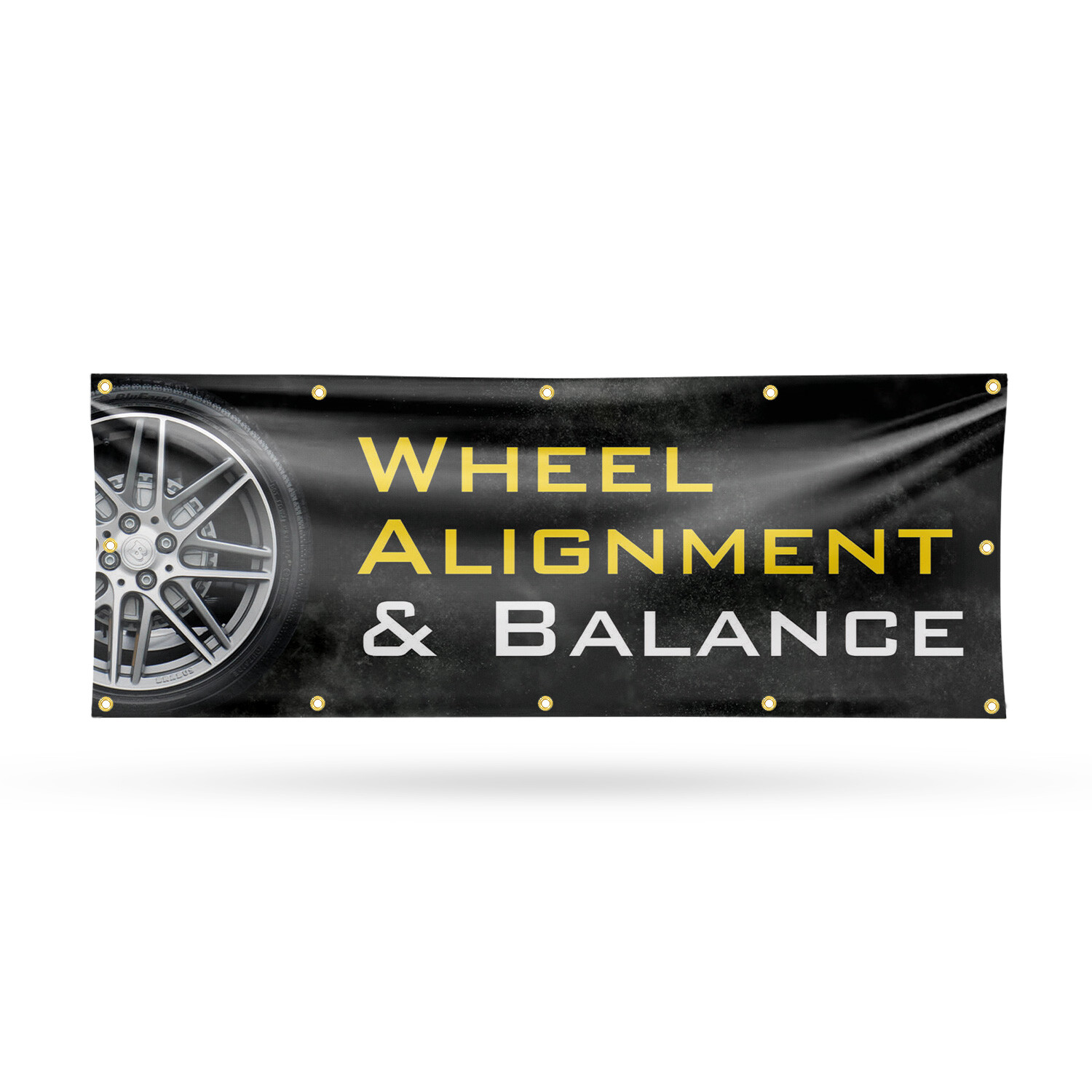 Wheel Alignment & Balancing Vinyl Banner Sign with Metal Grommets Heavy-Duty