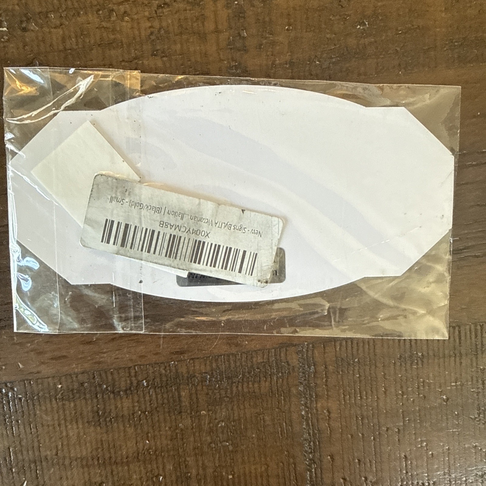 Victorian Please Deliver All Packages Inside Durable Plastic Black Gold 3″ x 6″