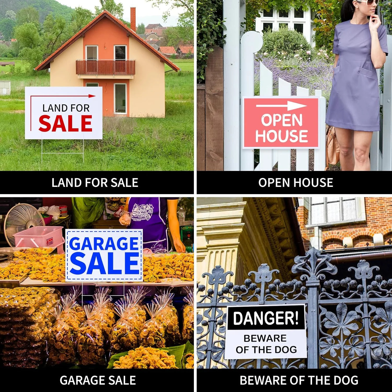 10 PACK 18 x 12 Inches Blank Yard Signs – Waterproof Corrugated Plastic Signs, B