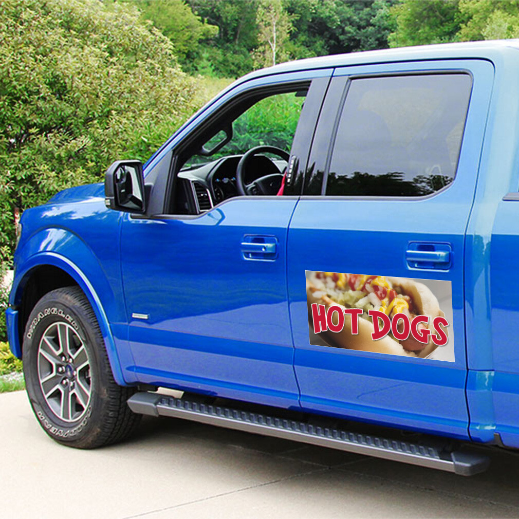 Car Magnet Set of 2 Hot Dogs Outdoor Advertising Printing R Industrial Sign