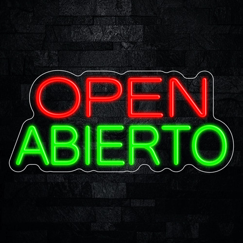Open Abierto LED Neon Sign 22″L x 10″H #32536