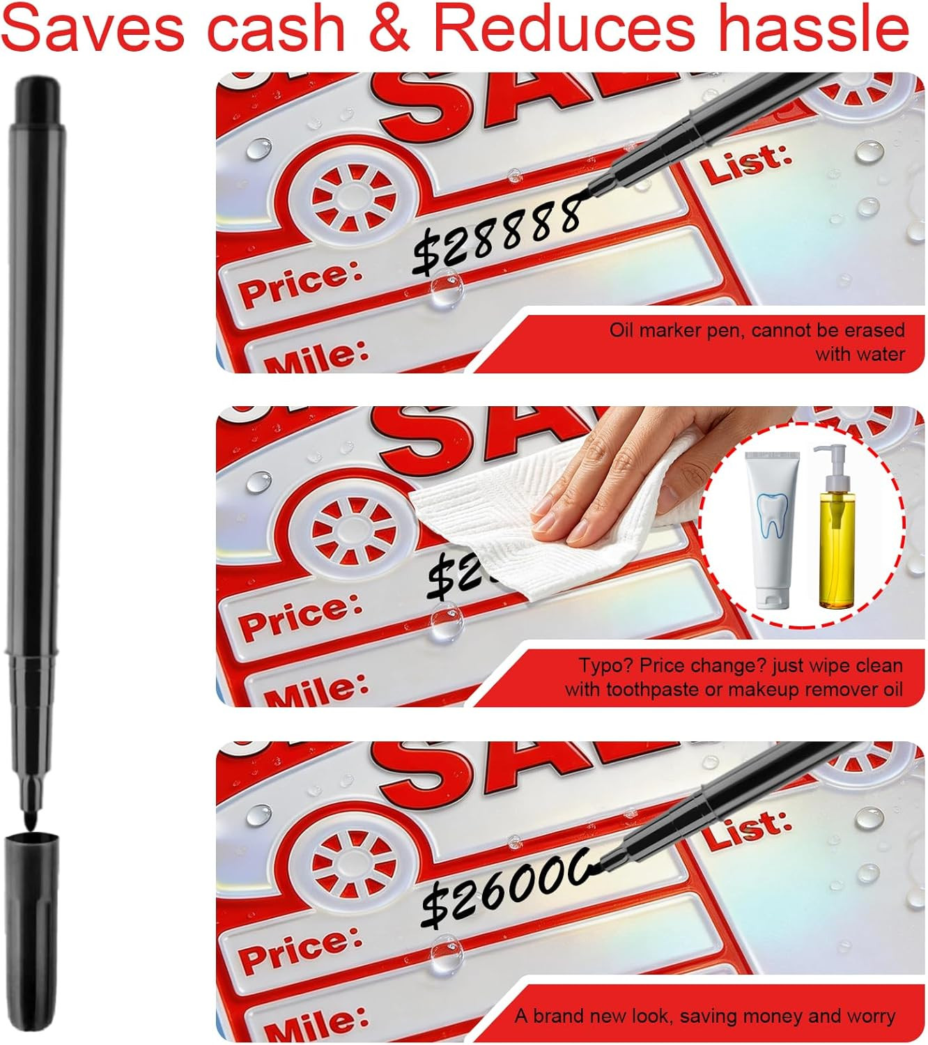 Professional for Sale Sign Car Kit – 2 Pack Laminated Waterproof & Fade-Resistan