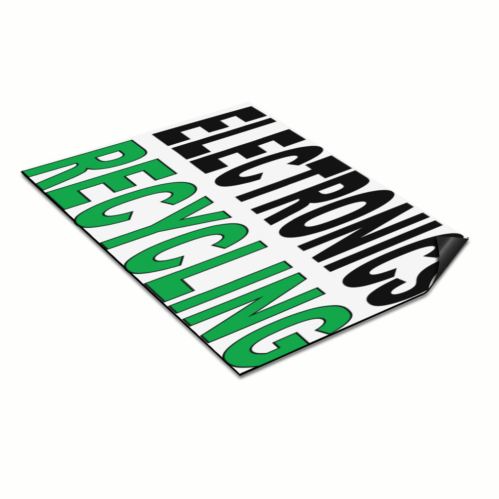 Car Magnet Set of 2 Electronics Recycling Black Green Industrial Sign
